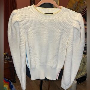 Anna October Cream puff sweater with multicolor accents Size 4 Retail $500